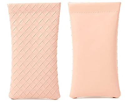 Vemiss 3 Pack Glasses Case, Squeeze Top Soft Sunglasses Pouch - color: Light Grey Pink Green