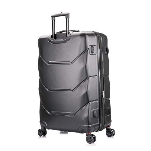 DUKAP ZONIX 3-Piece Durable Hardside Spinner Luggage Set 20/26/30in Black - color: Black, size: 3 Piece Set (20/26/30)