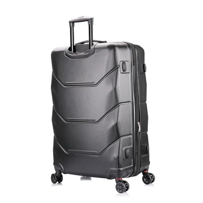 DUKAP ZONIX 3-Piece Durable Hardside Spinner Luggage Set 20/26/30in Black - color: Black, size: 3 Piece Set (20/26/30)