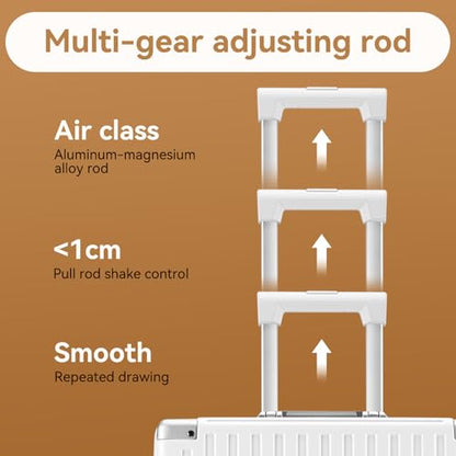 ROAMING 20 Inch Zipperless Carry On Luggage Hard shell Suitcases White - color: white, size: 20 Inch Carry On Luggage