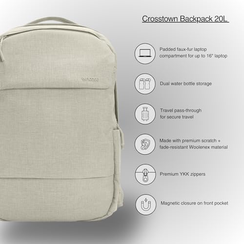 Incase Crosstown Backpack with Woolenex, 20L, Fits 16 in Laptops, Limestone - color: Limestone