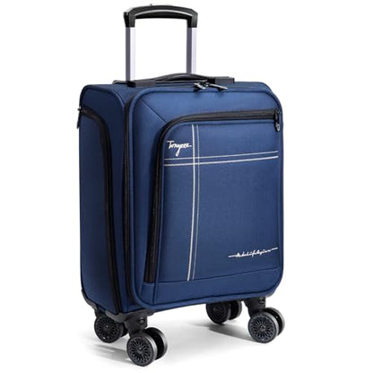 17 Inch Underseat Carry on Luggage with Removable Spinner Wheels - color: Blue, size: 17 inch_Underseat