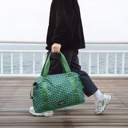 TINYAT Foldable Travel Duffle Bag - Expandable Personal Item Travel Bag,32L - color: Olive green