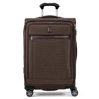 Travelpro Platinum Elite Checked Luggage Spinner, Espresso, 25-Inch - color: Rich Espresso Brown, size: Checked-Medium 25-Inch