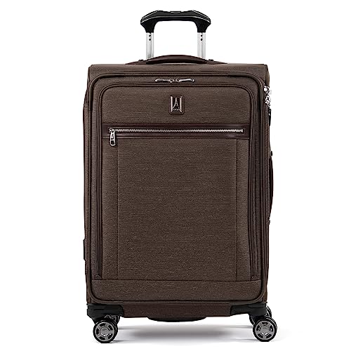 Travelpro Platinum Elite Checked Luggage Spinner, Espresso, 25-Inch - color: Rich Espresso Brown, size: Checked-Medium 25-Inch