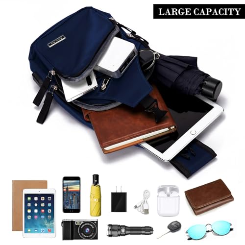 Seoky Rop Men Women Sling Backpack Shoulder Chest Crossbody Bag - color: Dark Blue