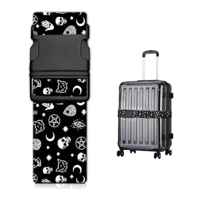 Luggage Strap for Suitcases Adjustable Travel Belt with Quick Release Buckle, Cute Travel Accessories for Suitcase Strap Gothic Style Pattern - color: Gothic Style Pattern