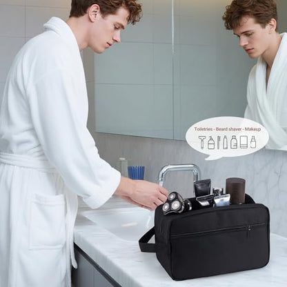 Elviros Hanging Toiletry Bag, Lightweight Travel Dopp Kit, Large, Black - color: Black, size: Large
