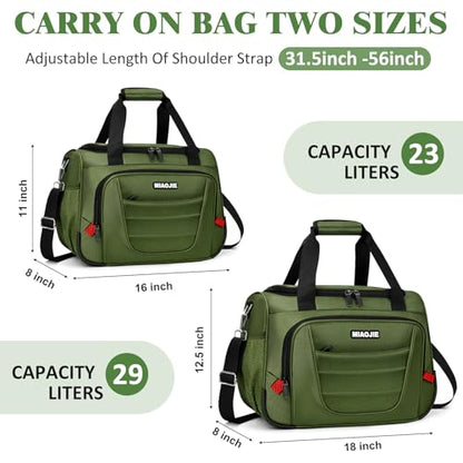 Underseat Carry On Luggage Bag Airplanes Personal Item Bag - 16 IN Green - color: Green, size: 16 IN