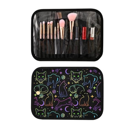 MNSRUU Toiletry Bag Rainbow Leopard Cheetah Hanging Makeup Bag for Toiletries 3 PCS Travel Toiletry Organizer Bags Portable Clear Toiletry Kit - color: Leopard 01