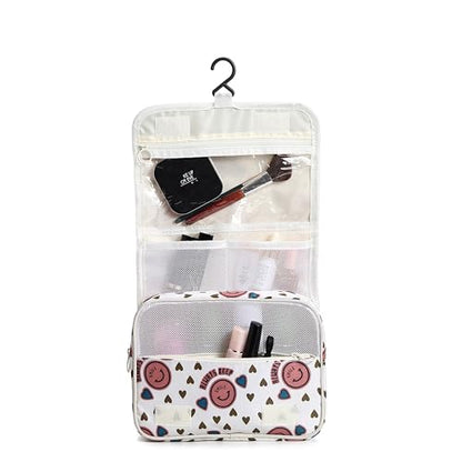 Sechunk Waterproof Travel Toiletry Bags Hanging Multi-function Cosmetic Bag Makeup Bag for Women (pinkSmile) - color: pinkSmile