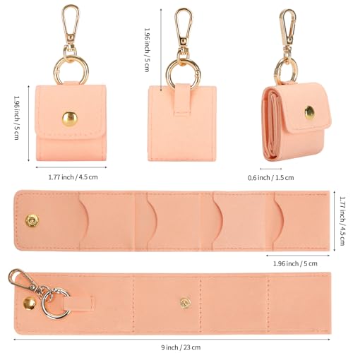 KUKUVR Mini Travel Jewelry Organizer Case with Keychain (Pink) - color: Pink