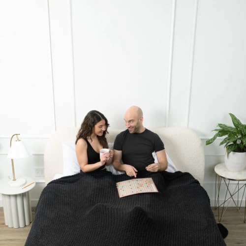Big Blanket Co Premier Plush Oversized Blanket 6x6 ft Black - color: Black, size: 6' x 6' Premier Plush