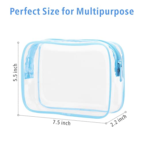 PACKISM TSA Approved Toiletry Bag - Clear Makeup Bag for Travel, Light Blue - color: New Light Blue, size: Medium Set