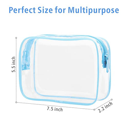 PACKISM TSA Approved Toiletry Bag - Clear Makeup Bag for Travel, Light Blue - color: New Light Blue, size: Medium Set