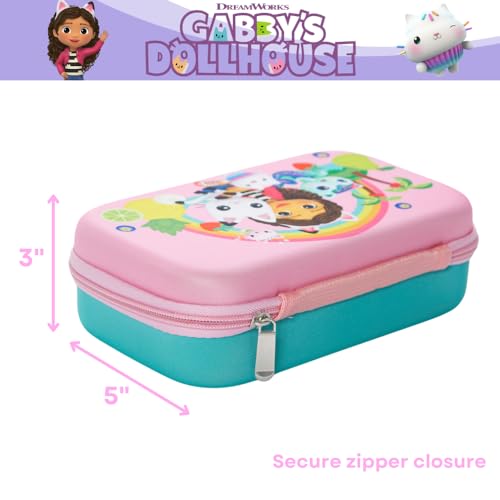 Innovative Designs Gabby’s Dollhouse Pencil Case Set with Stickers and Gel Pens for Kids, Molded with Zip Closure, Pink - style: Gabby Dollhouse
