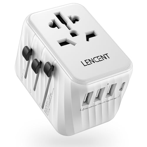 LENCENT Universal Travel Power Adapter, International AC Plug Adaptor - size: 17W-3A1C