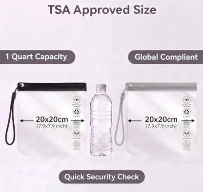 4 Pack TSA Clear Toiletry Bag Quart Size Travel Waterproof EVA