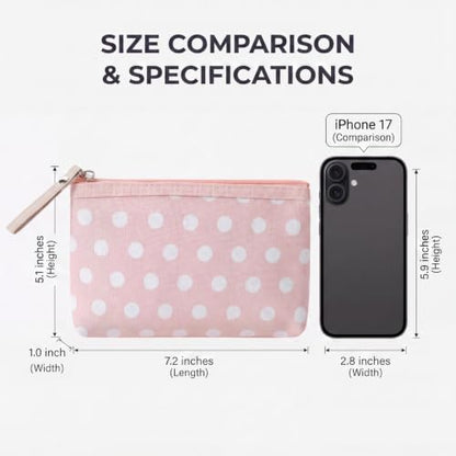 uekeboag Small Polka Dot Canvas Makeup Bag for Purses(02Pink) - color: 02Pink
