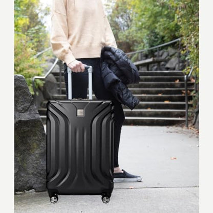 Skyway Nimbus 4.0 Expandable, Durable Hardside, 4 Wheel Spinner, Lightweight Suitcase, Unisex, Stylish, Black, Carry-On 20-Inch - color: Black, size: Carry-On 20-Inch