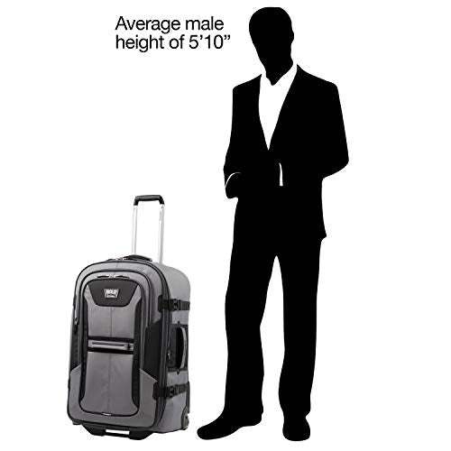 Travelpro Bold Softside Checked Rollaboard, Grey/Black, 28-Inch - color: Grey/Black, size: Checked-Large 28-Inch