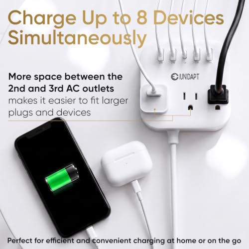Unidapt Cruise Approved Power Strip, Non Surge, US to Europe Plug Adapter