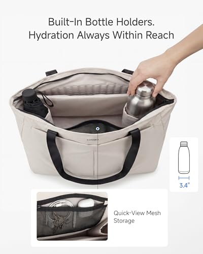LUGGEX Laptop Tote Bag, 13-15.6 In Work Tote with Laptop Compartment, LTX04 - color: Beige