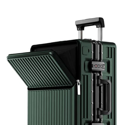 Carry on suitcase Zipperless Luggage,Polycarbonate Aluminum Hard Shell, Expandable Carry-On Suitcase with Spinner Wheels, 26 Inch Cabin - color: green, size: 26 inch