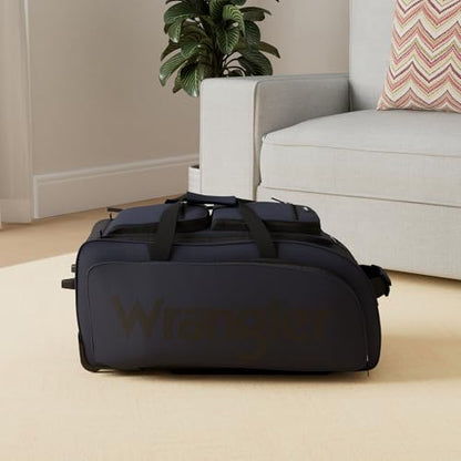 Wrangler Wesley Rolling Duffel Bag, Navy Blue, Large 30-Inch - color: Navy Blue