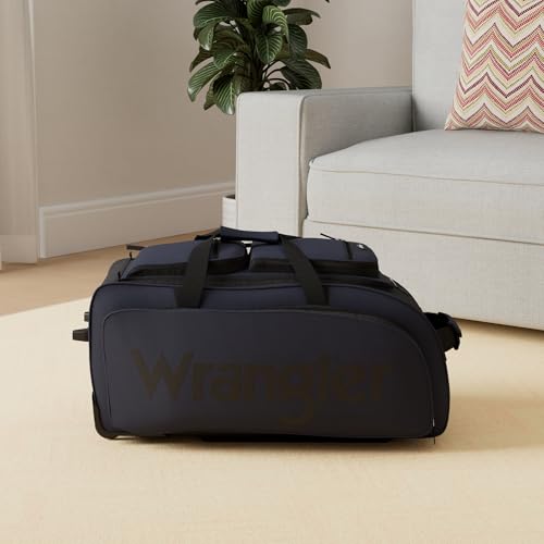 Wrangler Wesley Rolling Duffel Bag, Navy Blue, Large 30-Inch - color: Navy Blue