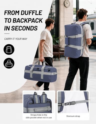 MIER 40L/60L/90L Water Resistant Backpack Duffel, Heavy Duty Duffle Bags - color: Blue, size: 60l