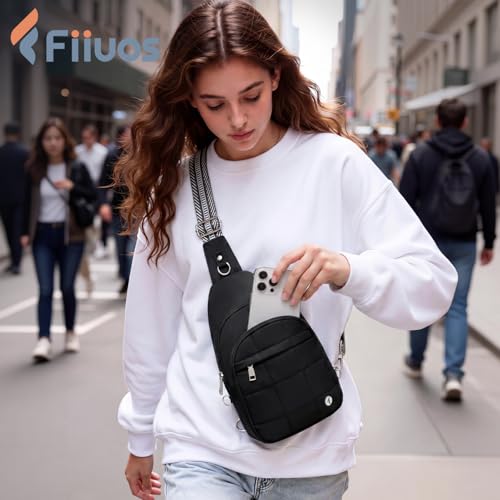 Anti Theft Sling Bag for Women, RFID Crossbody Purse Travel Black - color: Black