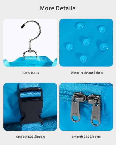 ECOHUB Hanging Travel Closet Portable Luggage Organizer Packing Bag,Teal - color: Teal