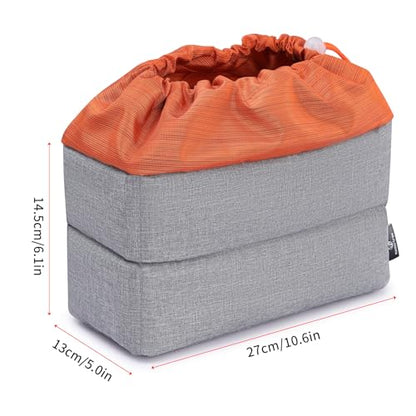 Koolertron Waterproof Shockproof Camera Bag Insert with Adjustable Dividers - color: Tangerine