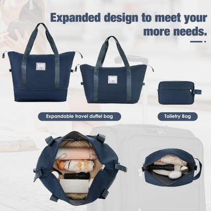 Merax Softside Luggage Set,5 Piece Expandable Suitcase Set.Dark Blue - color: Dark Blue, size: soft luggage(22/26/30)