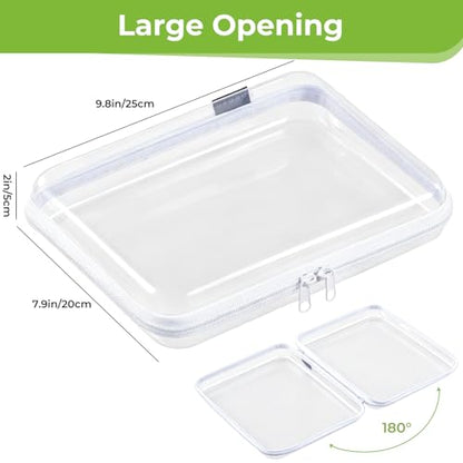UFORU 6 PCS Clear Hard Shell Zipper Case, Diaper Bag Organizer Pouches | 6L, Large Capacity, Water-Resistant & Dust-Proof Protection, Smooth Dual Zippers, Space-Saving Organization, Clear Visibility - size: 6L