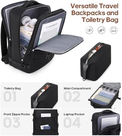 Carry On Luggage 22x14x9 Airline Approved, 3 Piece Set with Backpack - color: Red, size: 3 piece set (20inch)