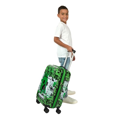 Bioworld Minecraft Creeper 20" Carry-On Luggage With Wheels And Retractable Handle - color: MNC Green