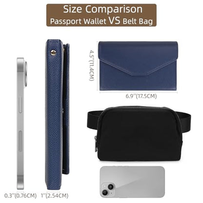 ZOPPEN Passport Holder Travel Wallet Organizer for Women,Navy Blue - color: Navy Blue