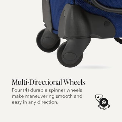 SwissGear Sion Softside Expandable Spinner Luggage Durable Lightweight Travel Suitcase, Blue, 3-Piece Set (Carry-On/Medium/Large) - color: Blue, size: 3-Piece Set (Carry-On/Medium/Large)