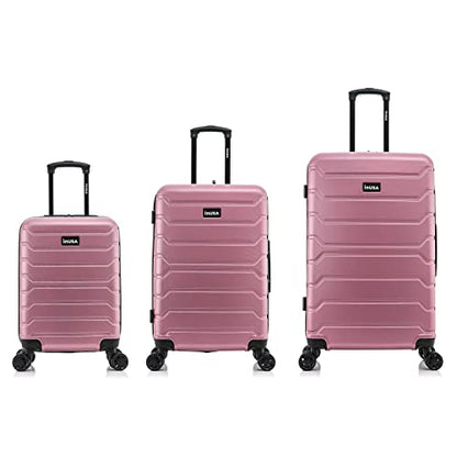 InUSA TREND Luggage with Spinner Wheels | Durable Lightweight Hardshell Suitcase,Travel sets with Handle and Trolley | (20in, 24in, 28in) 3 Piece Set | Rose Gold - color: Rose Gold, size: 3-Piece Set (Carry-on, Medium, Large)