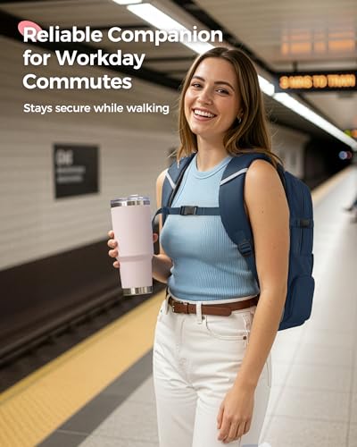 MATEIN HER Navy Blue Backpack, Computer Backpack with Water Bottle Pocket - color: Blue, size: 17.3 Inch