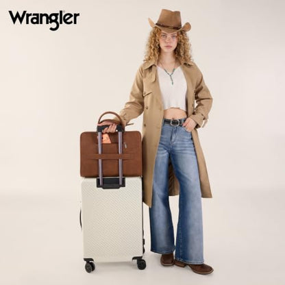 Wrangler Laptop Tote Bag for Women Fits 15.6 In Laptop for Travel and Work - color: Leopard-print