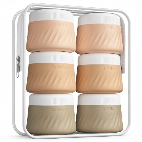 Quatish 6 Pack Travel Size Containers for Toiletries, 2oz, Apricot - color: Apricot, size: 2 Ounces