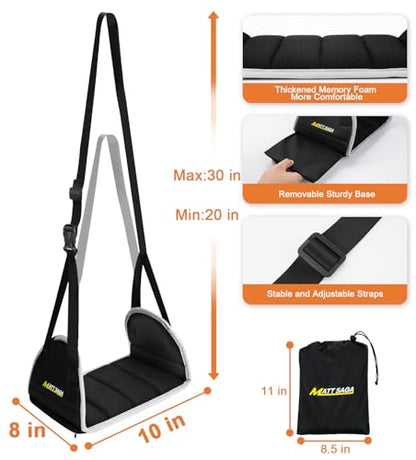 Upgraded Airplane Foot Hammock with Removable Base & Memory Foam - Wide Hardboard Support No-Collapse Foot Rest for Long Flights, Office, Travel - Thickened Design Relieves Foot Pain Travel Essentials - size: Upgraded 1 Pack