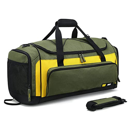 MIER Large Gym Bag for Men 60L Duffel Bag with Shoe Compartment - color: Green