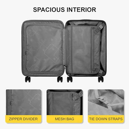LEVEL8 Carry on Luggage Airline Approved, 20“ Expandable Carry on Suitcase - color: Blue, size: 20 Inch - Expandable