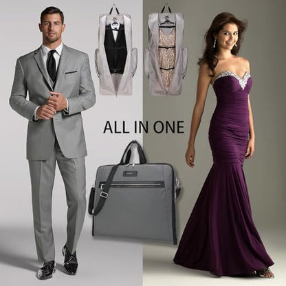 BESMART Garment Bags for Travel, 51" Large Suit Bag for Business Trips - color: Grey