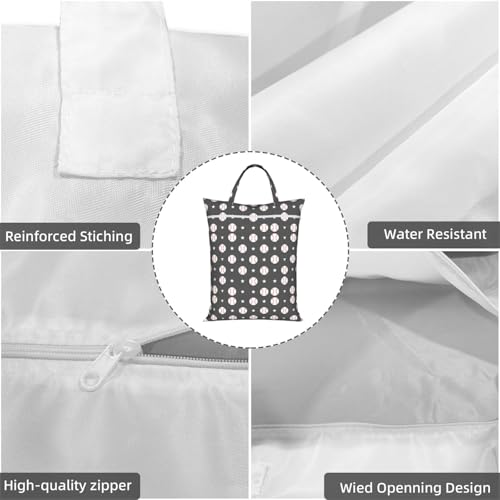 Grey Baseball Travel Laundry Bag Washable Dirty Clothes Bag for Gym - color: Grey Baseball