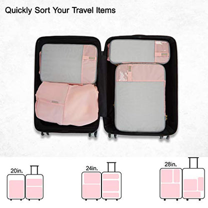 BAGSMART Compression Packing Cubes for Travel Essentials - color: Pink, size: Set of 4